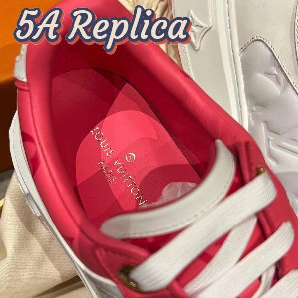 Replica Louis Vuitton Women LV Time Out Sneaker Pink Calf Leather Colored Monogram Flowers 8