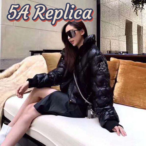 Replica Chanel Women Coated Canvas Blouson Down Coat Jacket-Black 6