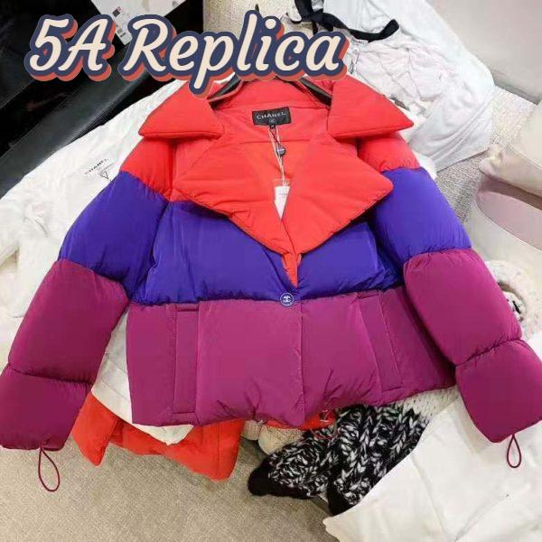Replica Chanel Women Mixed Fibers Red Purple & Fuchsia Jacket 3