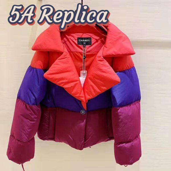 Replica Chanel Women Mixed Fibers Red Purple & Fuchsia Jacket 6