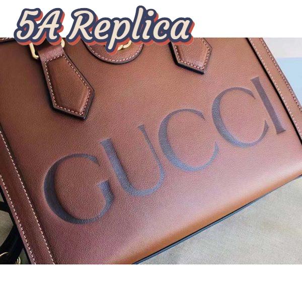 Replica Gucci Women GG Diana Small Tote Bag Double G Brown Leather 6