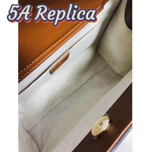 Replica Gucci Women GG Diana Small Tote Bag Double G Brown Leather 8