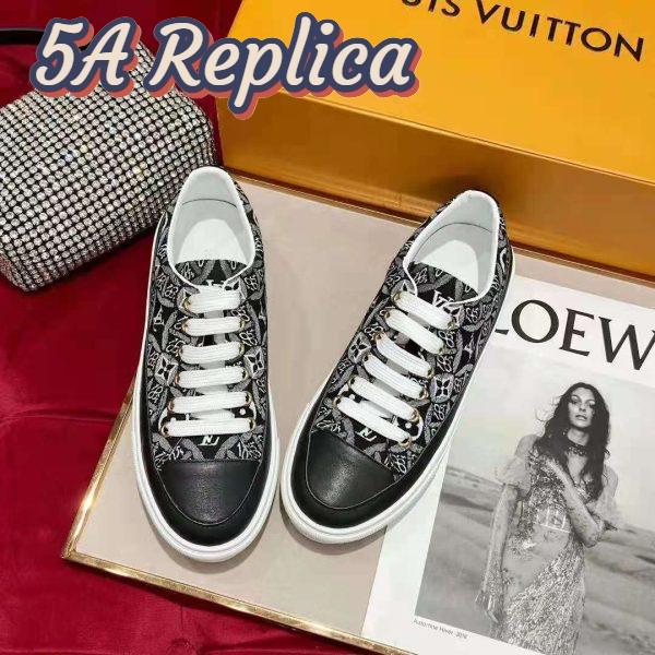 Replica Louis Vuitton Women Since 1854 Stellar Sneaker Jacquard Textile Calf Leather Black 5