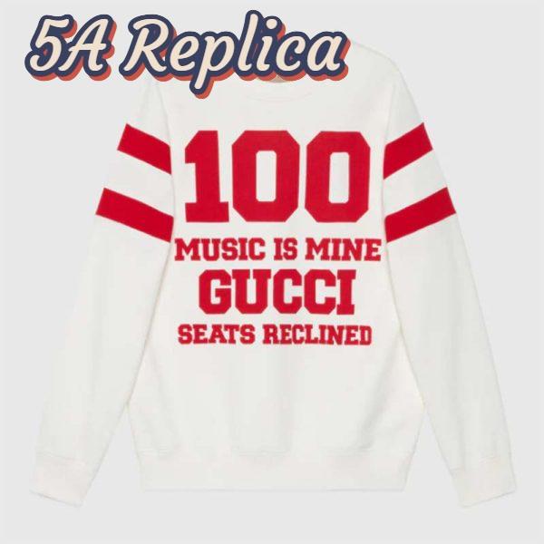 Replica Gucci GG Men Gucci 100 Cotton Sweatshirt Off-White Heavy Felted Jersey