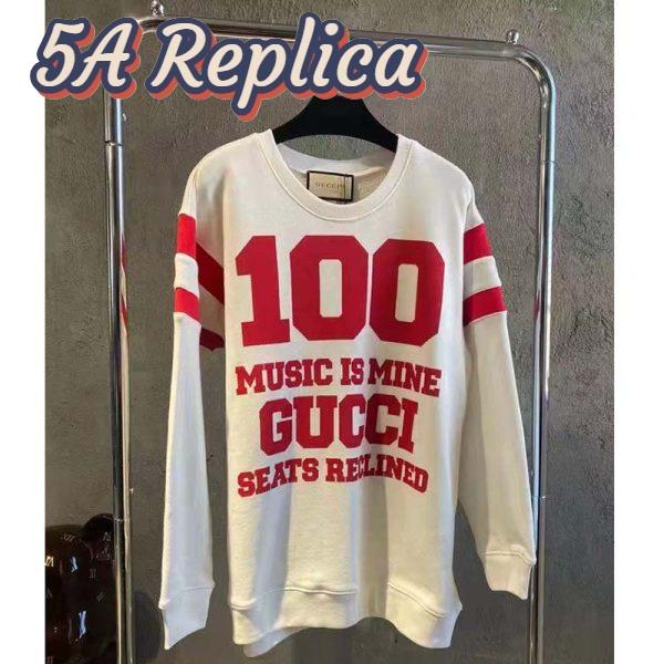 Replica Gucci GG Men Gucci 100 Cotton Sweatshirt Off-White Heavy Felted Jersey 3