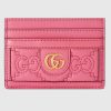 Replica Gucci Women GG Matelassé Card Case Orange Leather Double G Four Card Slots 13