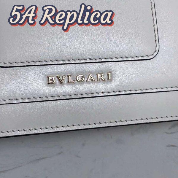 Replica Bvlgari Women Flap Cover Bag Serpenti Forever in White Agate Calf Leather 10