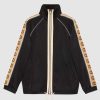 Replica Gucci GG Men Pineapple Jacket Blue Ivory Jumbo GG Jacquard Denim 10