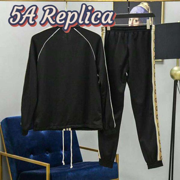 Replica Gucci GG Men Oversize Technical Jersey Jacket Interlocking G-Black 4