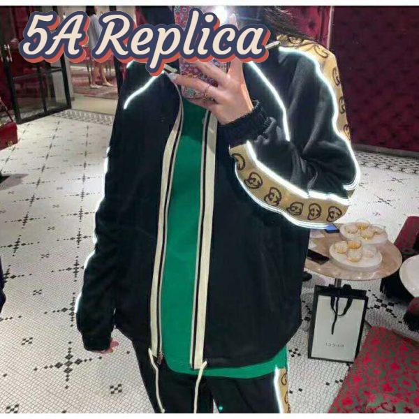 Replica Gucci GG Men Oversize Technical Jersey Jacket Interlocking G-Black 10
