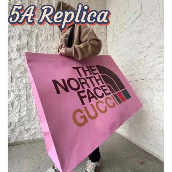 Replica Gucci GG Men The North Face x Gucci Sweatshirt Brown Cotton Jersey Crewneck Oversized Fit 12