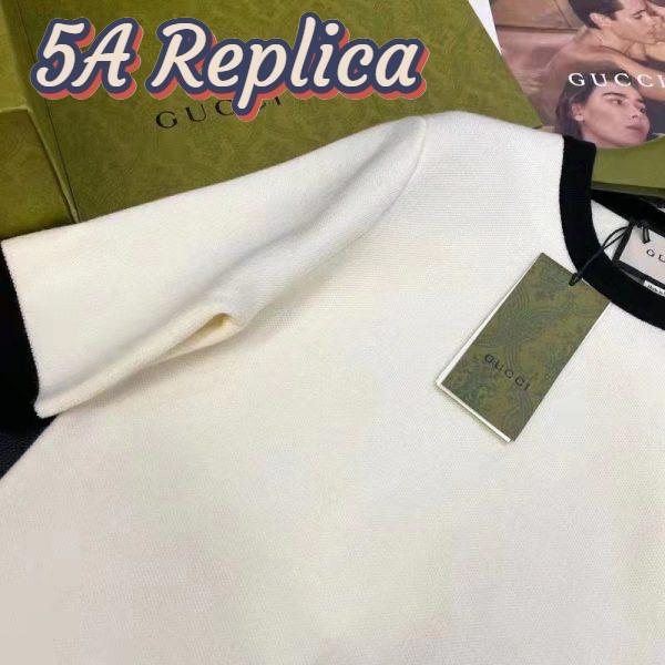 Replica Gucci GG Men Wool GG Piquet Jacquard Polo Shirt Interlocking G Embroidery 6