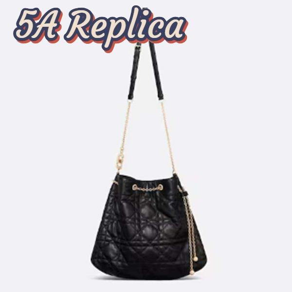Replica Dior Women CD Large Ammi Bag Black Supple Macrocannage Lambskin 2