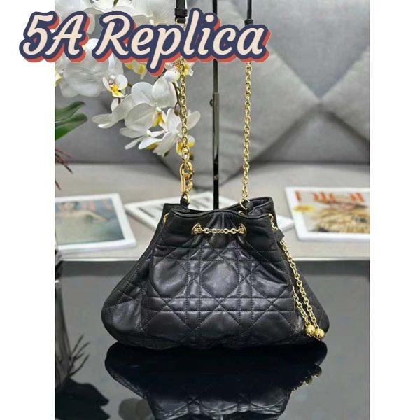 Replica Dior Women CD Large Ammi Bag Black Supple Macrocannage Lambskin 3