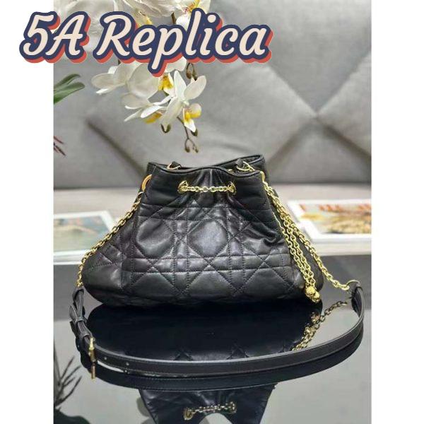 Replica Dior Women CD Large Ammi Bag Black Supple Macrocannage Lambskin 4