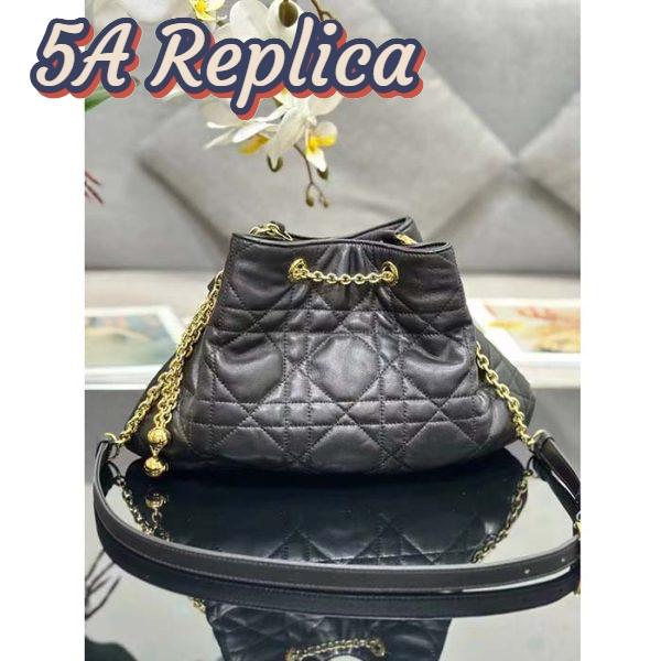 Replica Dior Women CD Large Ammi Bag Black Supple Macrocannage Lambskin 5