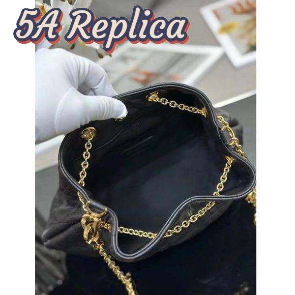 Replica Dior Women CD Large Ammi Bag Black Supple Macrocannage Lambskin 10