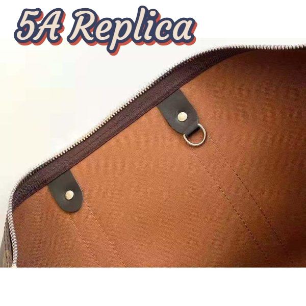 Replica Louis Vuitton LV Unisex Keepall Bandoulière 45 Brown Coated Canvas Cowhide Leather 11