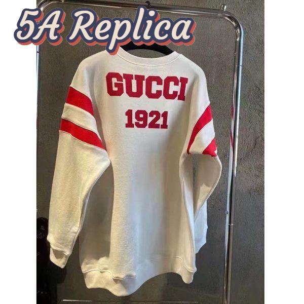 Replica Gucci GG Women Gucci 100 Cotton Sweatshirt Off-White Heavy Felted Jersey 4