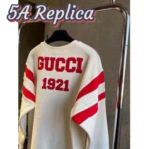 Replica Gucci GG Women Gucci 100 Cotton Sweatshirt Off-White Heavy Felted Jersey 5