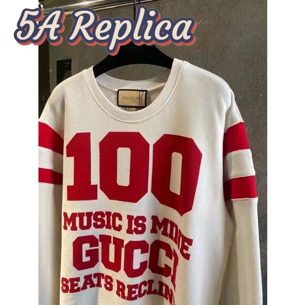 Replica Gucci GG Women Gucci 100 Cotton Sweatshirt Off-White Heavy Felted Jersey 6