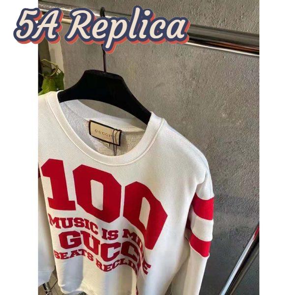 Replica Gucci GG Women Gucci 100 Cotton Sweatshirt Off-White Heavy Felted Jersey 8