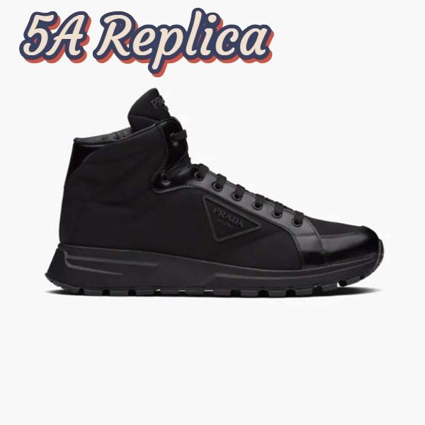 Replica Prada Men PRAX 01 Re-Nylon and Brushed Leather Sneakers