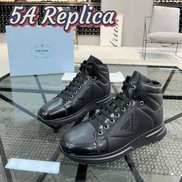Replica Prada Men PRAX 01 Re-Nylon and Brushed Leather Sneakers 5