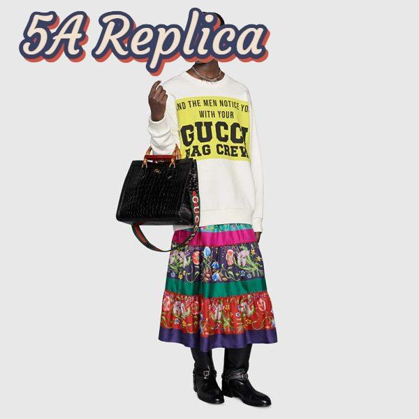 Replica Gucci GG Women Gucci 100 Cotton Sweatshirt Off-Whtie Cotton Oversized Crewneck 12