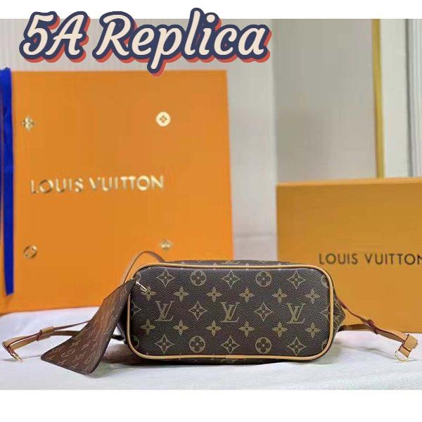 Replica Louis Vuitton LV Unisex Neverfull PM Tote Brown Monogram Coated Canvas Cowhide 7