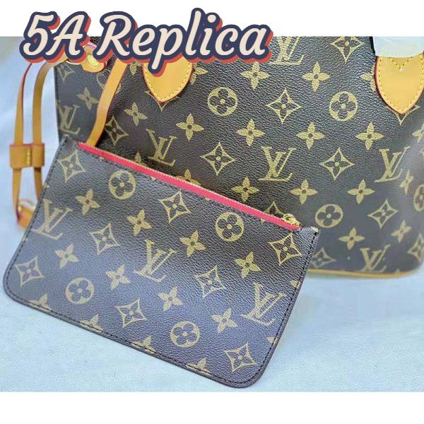 Replica Louis Vuitton LV Unisex Neverfull PM Tote Brown Monogram Coated Canvas Cowhide 9