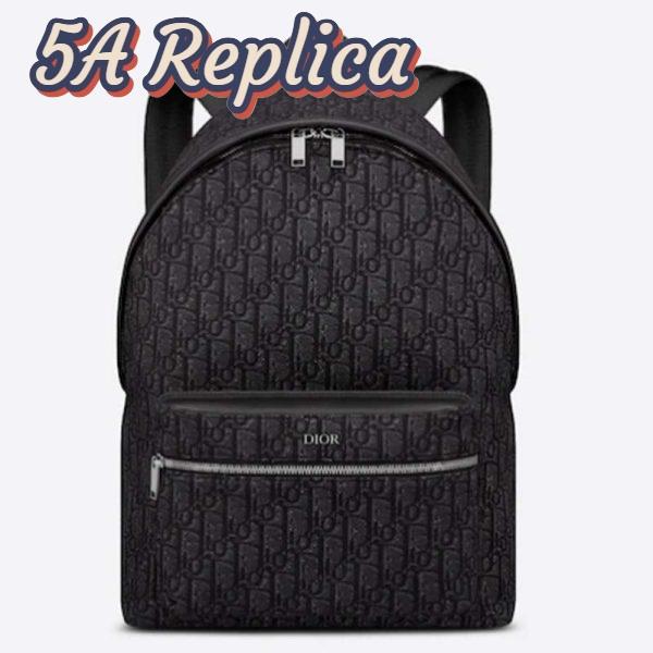 Replica Dior Unisex CD Rider Backpack Black Dior Oblique Jacquard