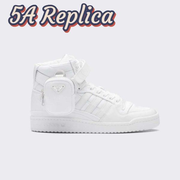 Replica Prada Women Adidas for Prada Re-Nylon Forum High-Top Sneakers-White