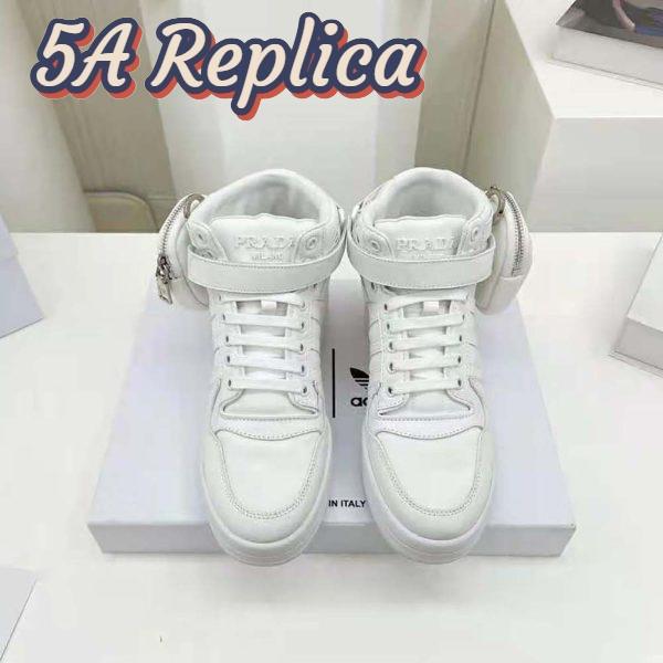 Replica Prada Women Adidas for Prada Re-Nylon Forum High-Top Sneakers-White 3