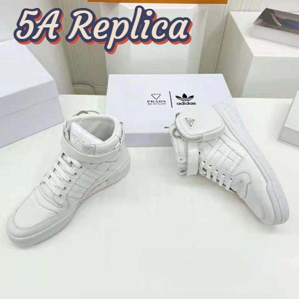 Replica Prada Women Adidas for Prada Re-Nylon Forum High-Top Sneakers-White 4