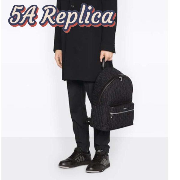 Replica Dior Unisex CD Rider Backpack Black Dior Oblique Jacquard 12