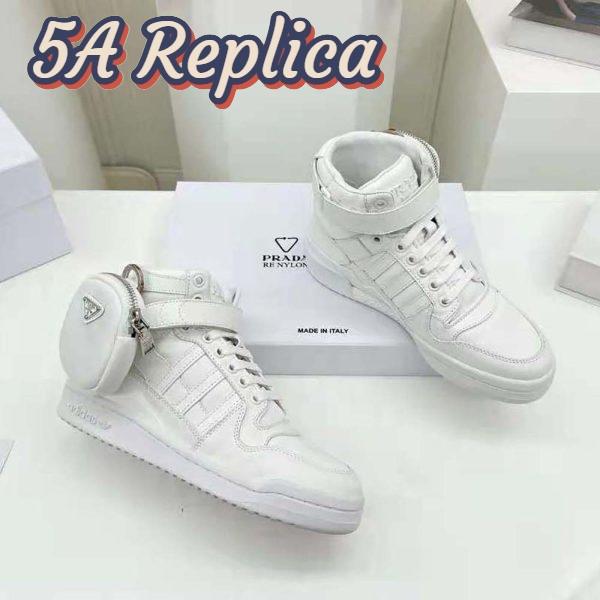 Replica Prada Women Adidas for Prada Re-Nylon Forum High-Top Sneakers-White 5
