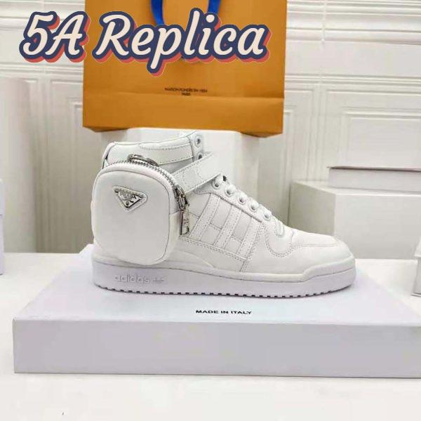 Replica Prada Women Adidas for Prada Re-Nylon Forum High-Top Sneakers-White 6