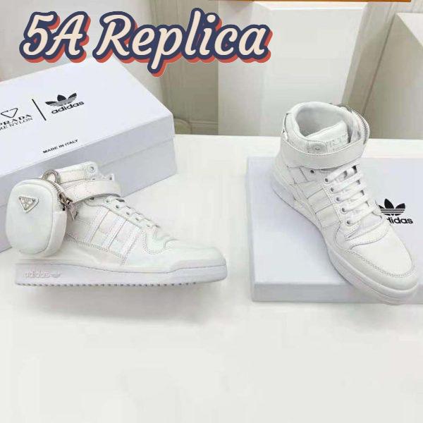 Replica Prada Women Adidas for Prada Re-Nylon Forum High-Top Sneakers-White 8