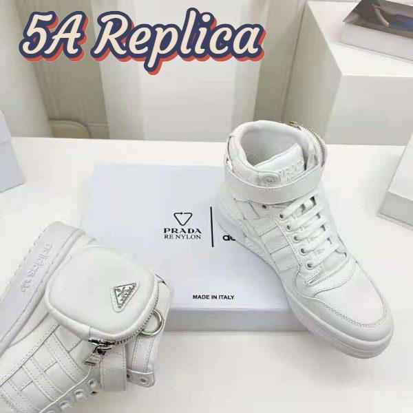 Replica Prada Women Adidas for Prada Re-Nylon Forum High-Top Sneakers-White 10