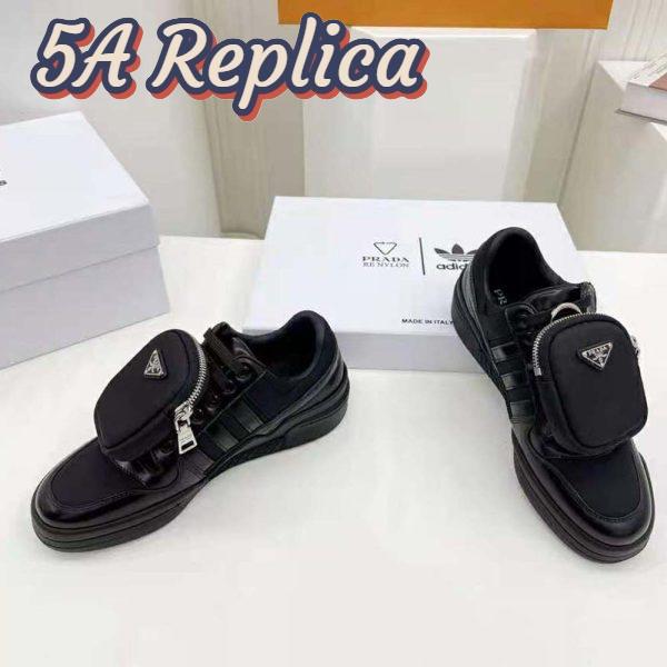 Replica Prada Women Adidas for Prada Re-Nylon Forum Sneakers-Black 4