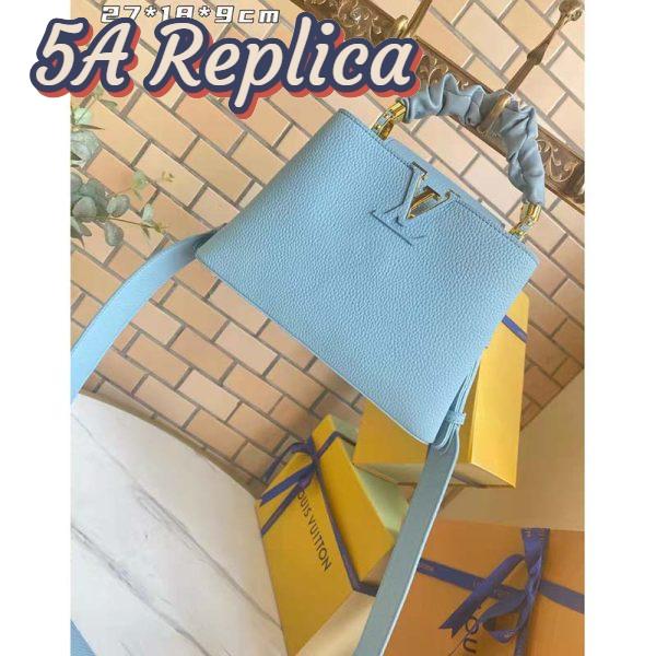 Replica Louis Vuitton LV Women Capucines BB Handbag Dusk Blue Taurillon Calfskin 2