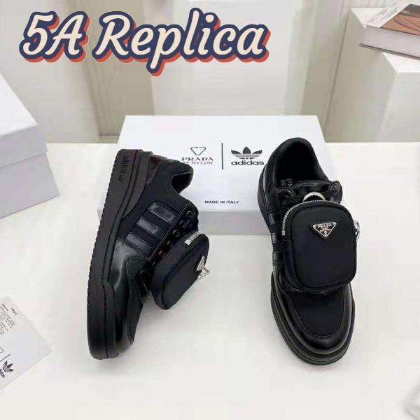 Replica Prada Women Adidas for Prada Re-Nylon Forum Sneakers-Black 6