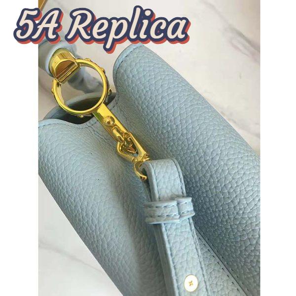 Replica Louis Vuitton LV Women Capucines BB Handbag Dusk Blue Taurillon Calfskin 10