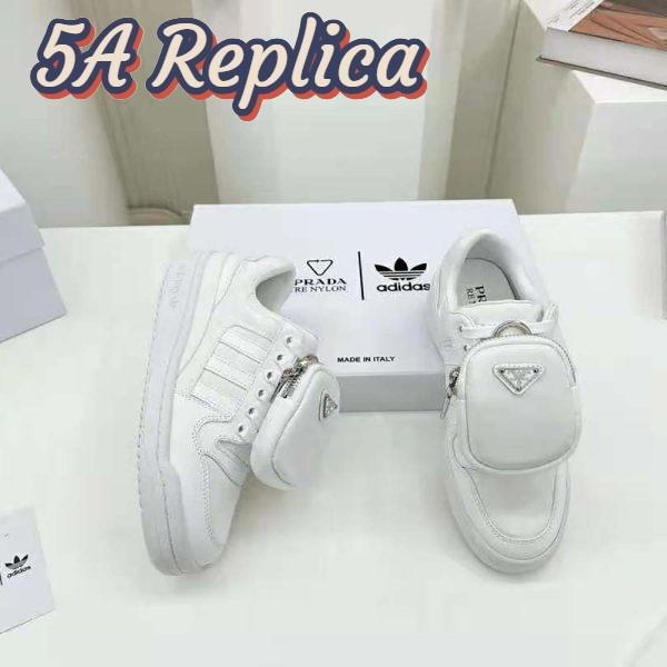 Replica Prada Women Adidas for Prada Re-Nylon Forum Sneakers-White 5