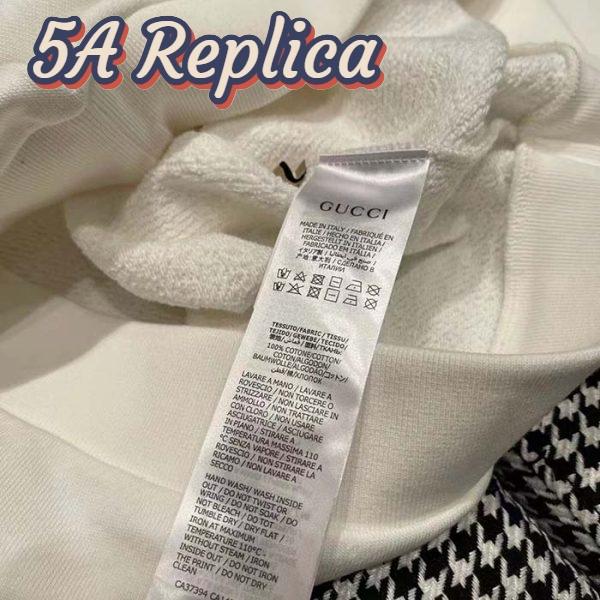 Replica Gucci Men GG Logo Bunny Print Hooded Cotton Sweatshirt Off White Cotton Jersey 9