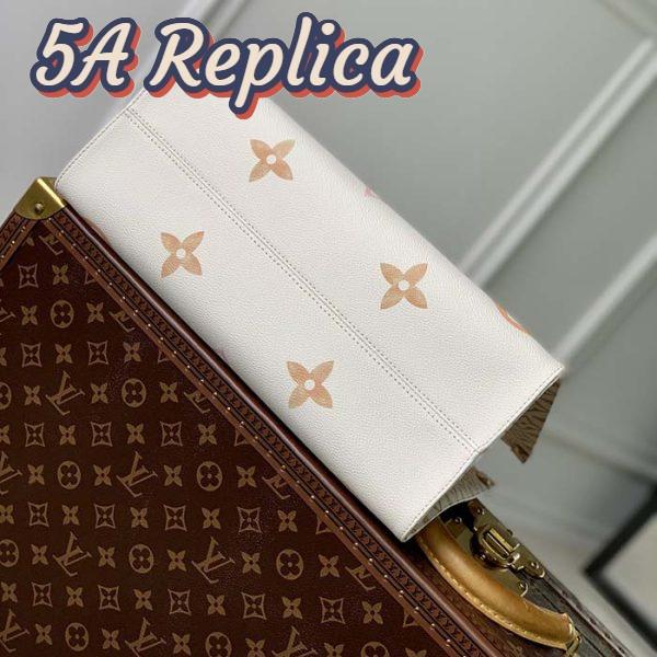 Replica Louis Vuitton Women OnTheGo MM Tote Beige Monogram Coated Canvas Textile Lining 6