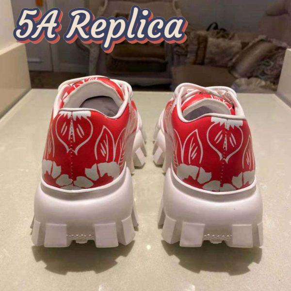 Replica Prada Women Printed Nylon Sneakers-Red 10