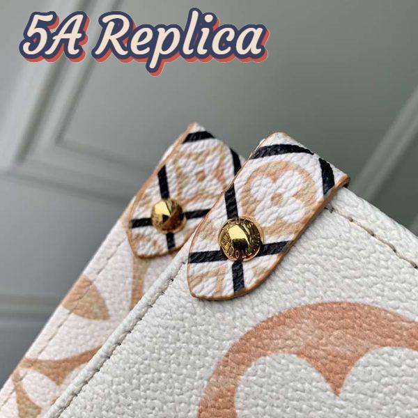 Replica Louis Vuitton Women OnTheGo MM Tote Beige Monogram Coated Canvas Textile Lining 11