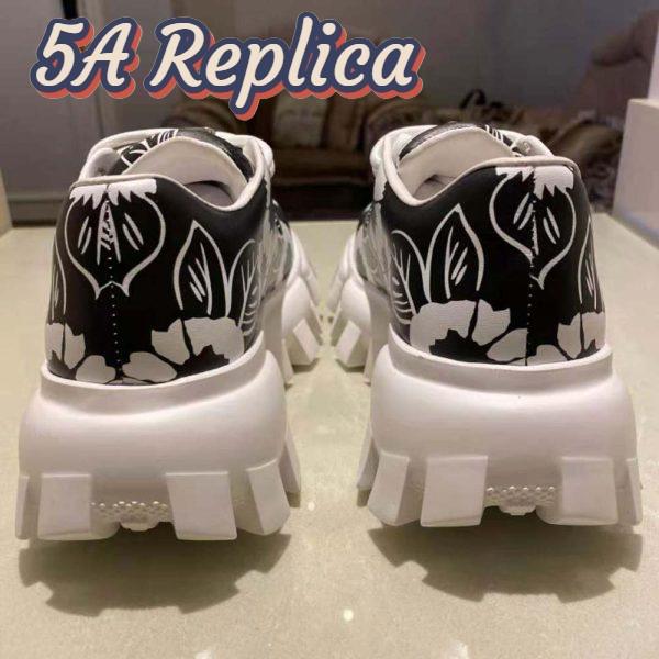 Replica Prada Women Printed Nylon Sneakers-Black 10